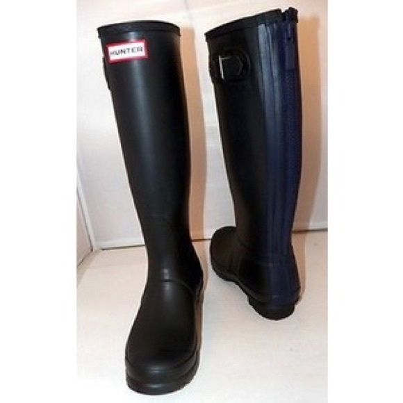 hunter boots with zipper in back